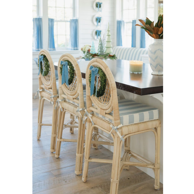 Preserved Boxwood Wreath with Dusty Blue Ribbon