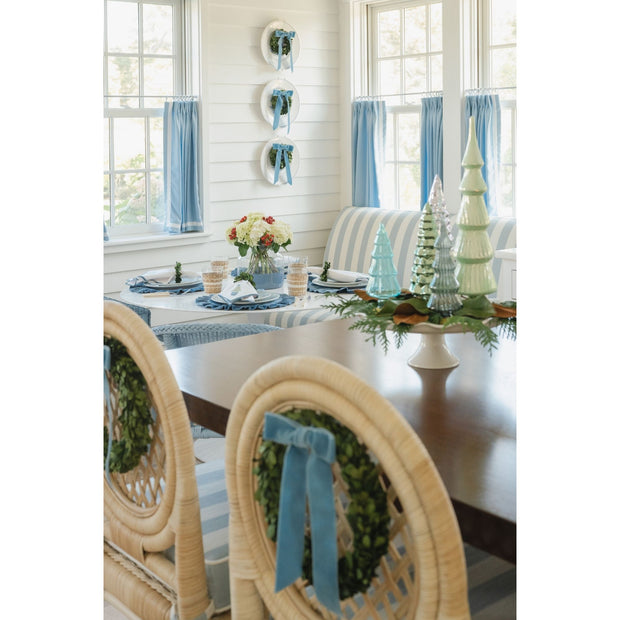Preserved Boxwood Wreath with Dusty Blue Ribbon