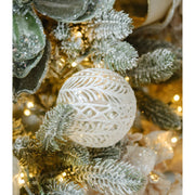 Winter Lace Glass Ornament - Set of 3