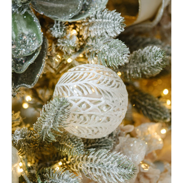 Winter Lace Glass Ornament - Set of 3