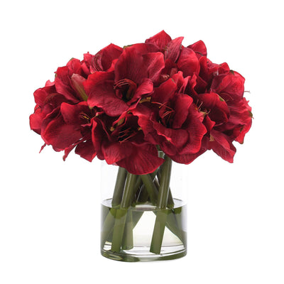 Red Amaryllis Faux Arrangement