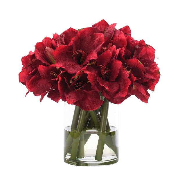 Red Amaryllis Faux Arrangement