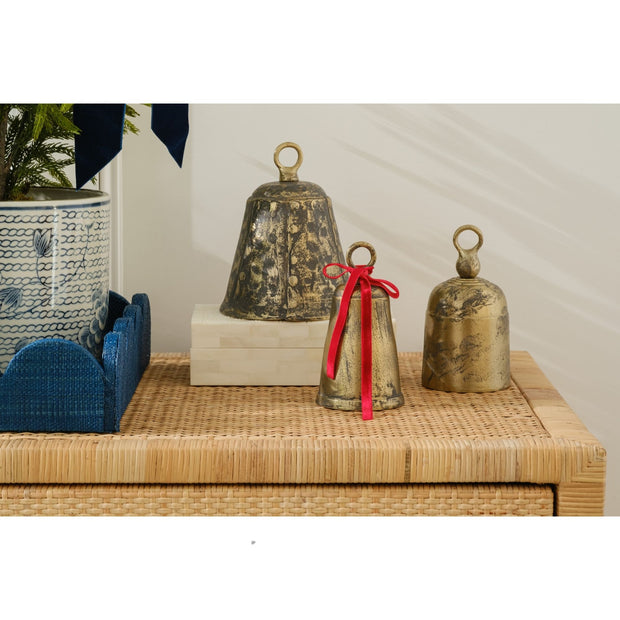 Antiqued Decorative Sleigh Bells - Set of 3