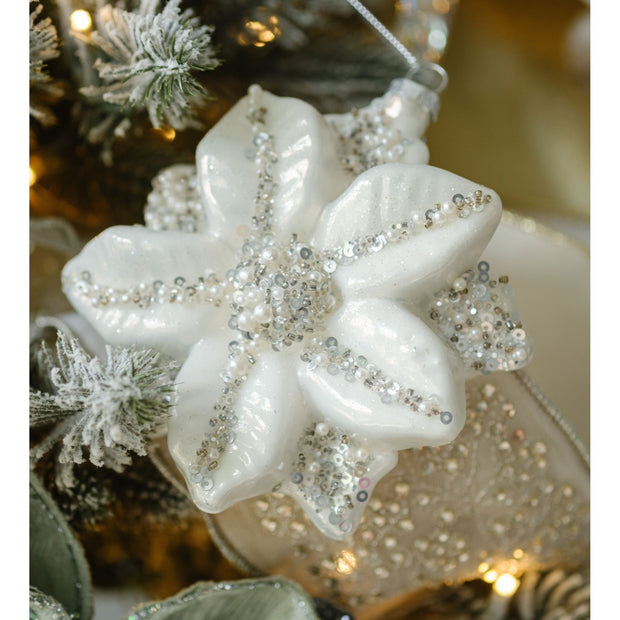 Frosted Poinsettia Ornament