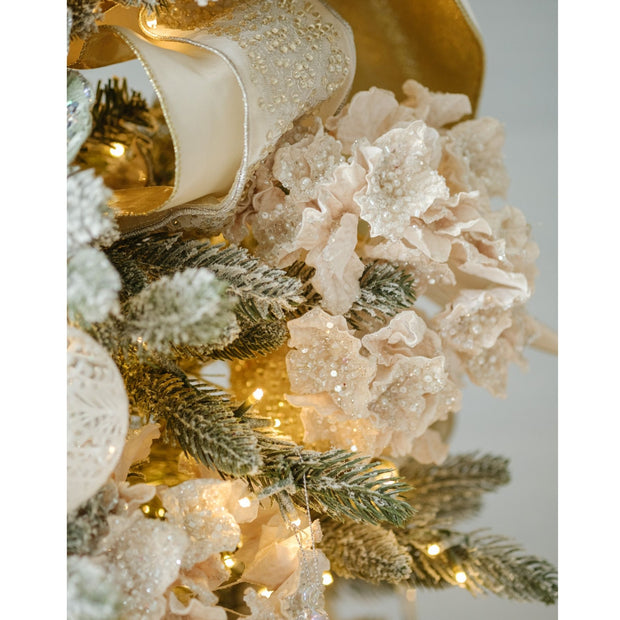 Frosted White Hydrangea Tree Stem - Set of 6