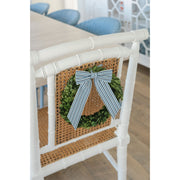 Preserved Boxwood Wreath with Classic Stripe Ribbon