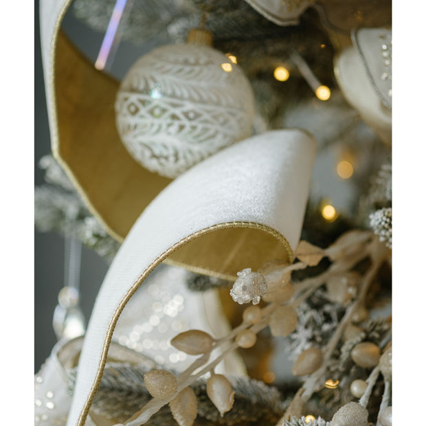 Winter White Velvet Ribbon
