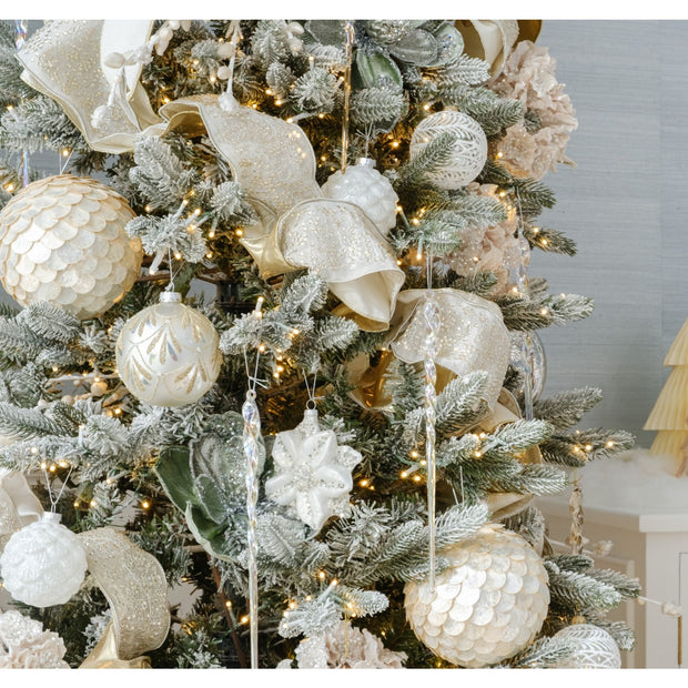 Frosted White Hydrangea Tree Stem - Set of 6