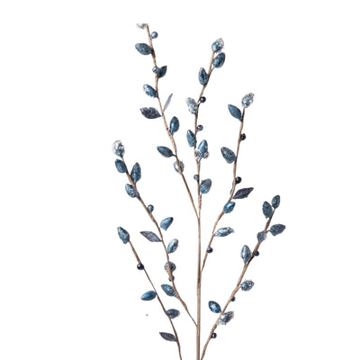 Blue Pussy Willow Tree Stem - Set of 6