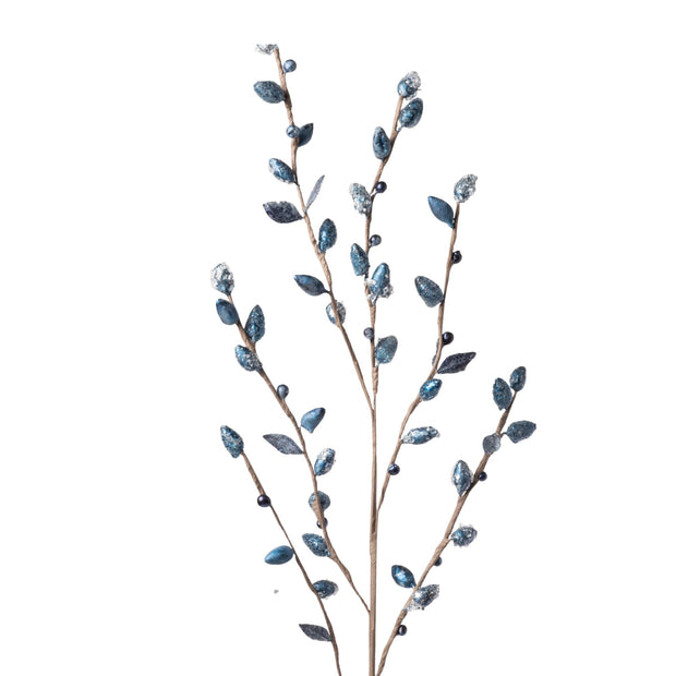 Blue Pussy Willow Tree Stem - Set of 6