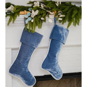 Cailíní Coastal Velvet Christmas Stocking - Dusty Blue