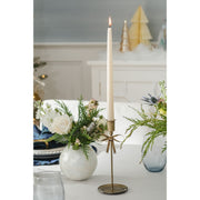 Tall Brass Bow Taper Candle Holder - Set of 2