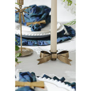 Petite Brass Bow Taper Candle Holder - Set of 2