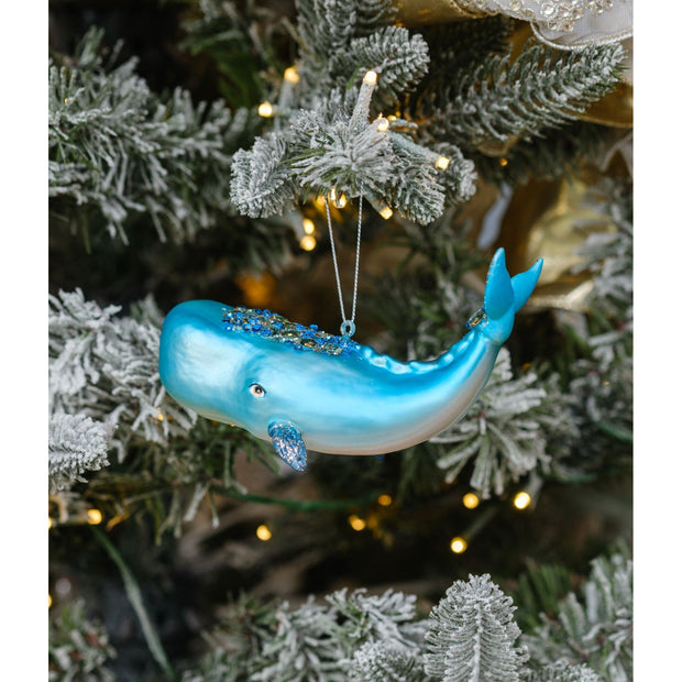 Jeweled Blue Whale Ornament