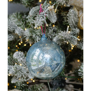 Dusty Blue Mercury Glass Ornament - Set of 6
