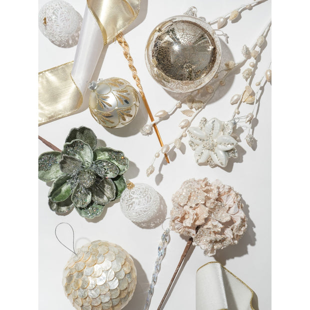 Frosted White Hydrangea Tree Stem - Set of 6