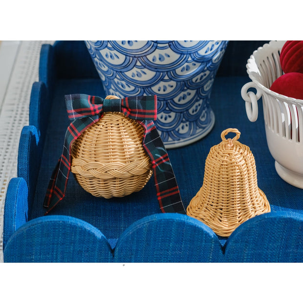 Braided Rattan Ornament Natural - Set of 2