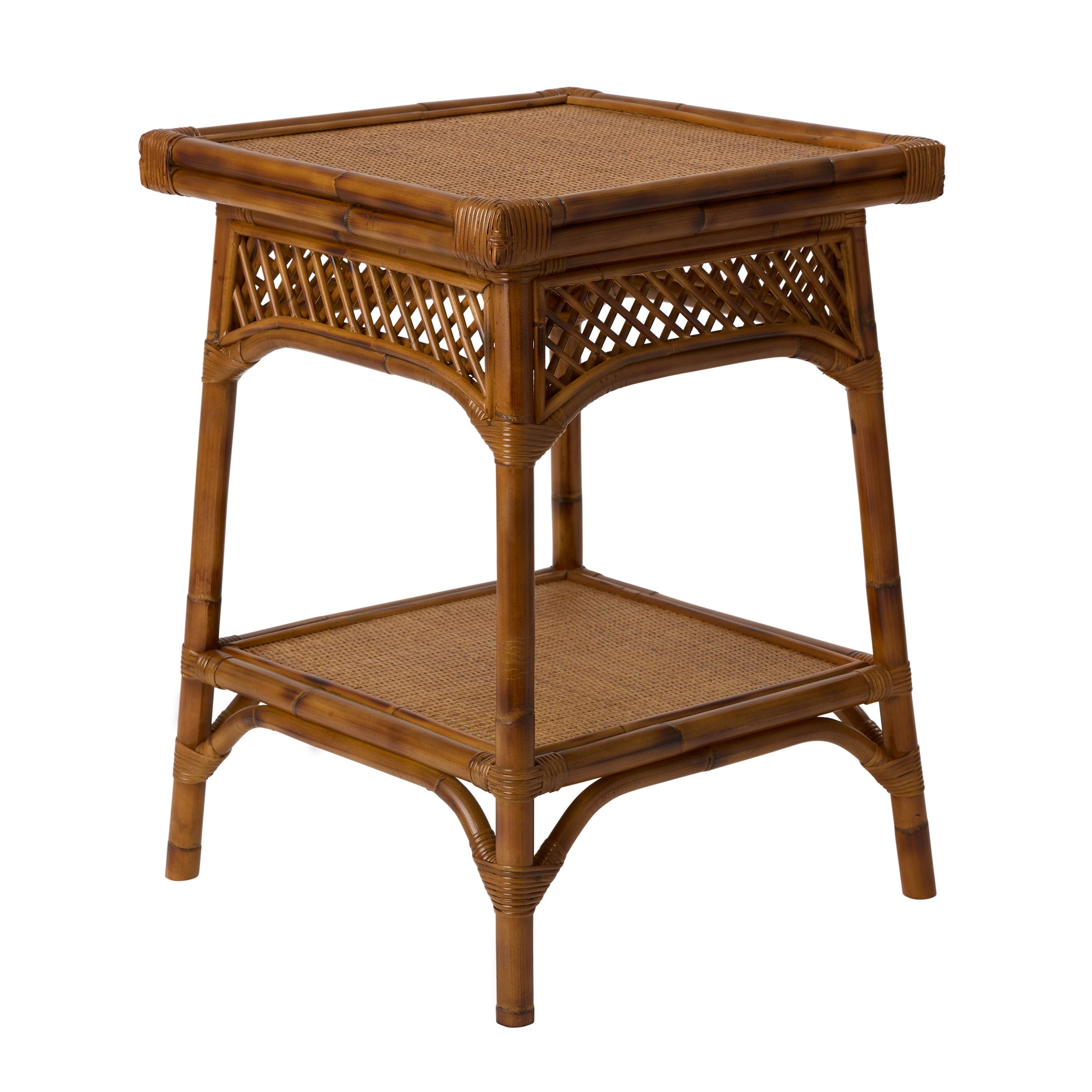 Polynesian Antique Rattan Side Table