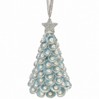 Blue Pearl Clamrose Shell Tree Ornament
