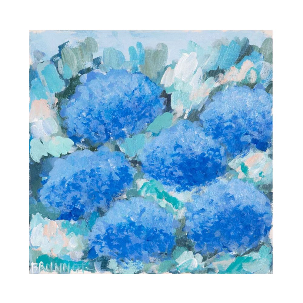 Island Garden in Blue Original Framed Painting