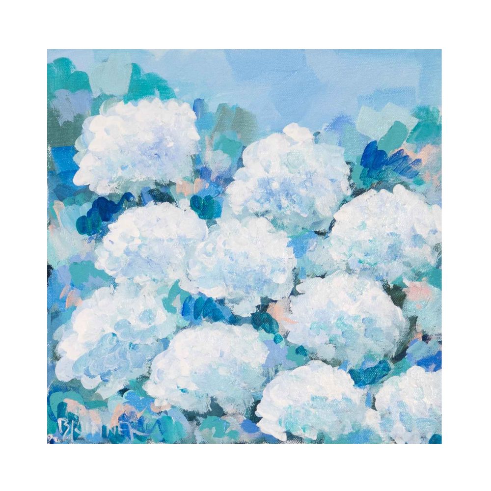 Island Garden in White Original Framed Painting