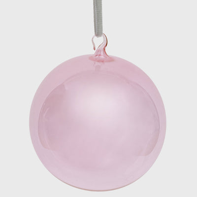 Pale Pink Glass Bubble Ornament - Set of 3