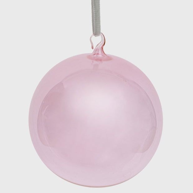 Pale Pink Glass Bubble Ornament - Set of 3