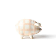 Gingham Check Piggy Bank - Blush