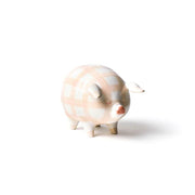 Gingham Check Piggy Bank - Blush