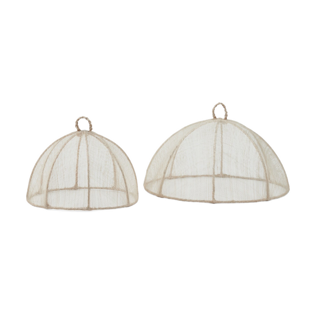 Waterside Round Food Cover in Natural - Set of 2