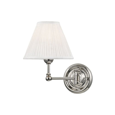 Classic No.1 Sconce - Polished Nickel with White Shade