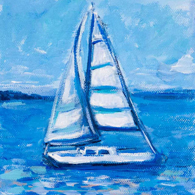 Blue and White Stripe Sail - Mini
