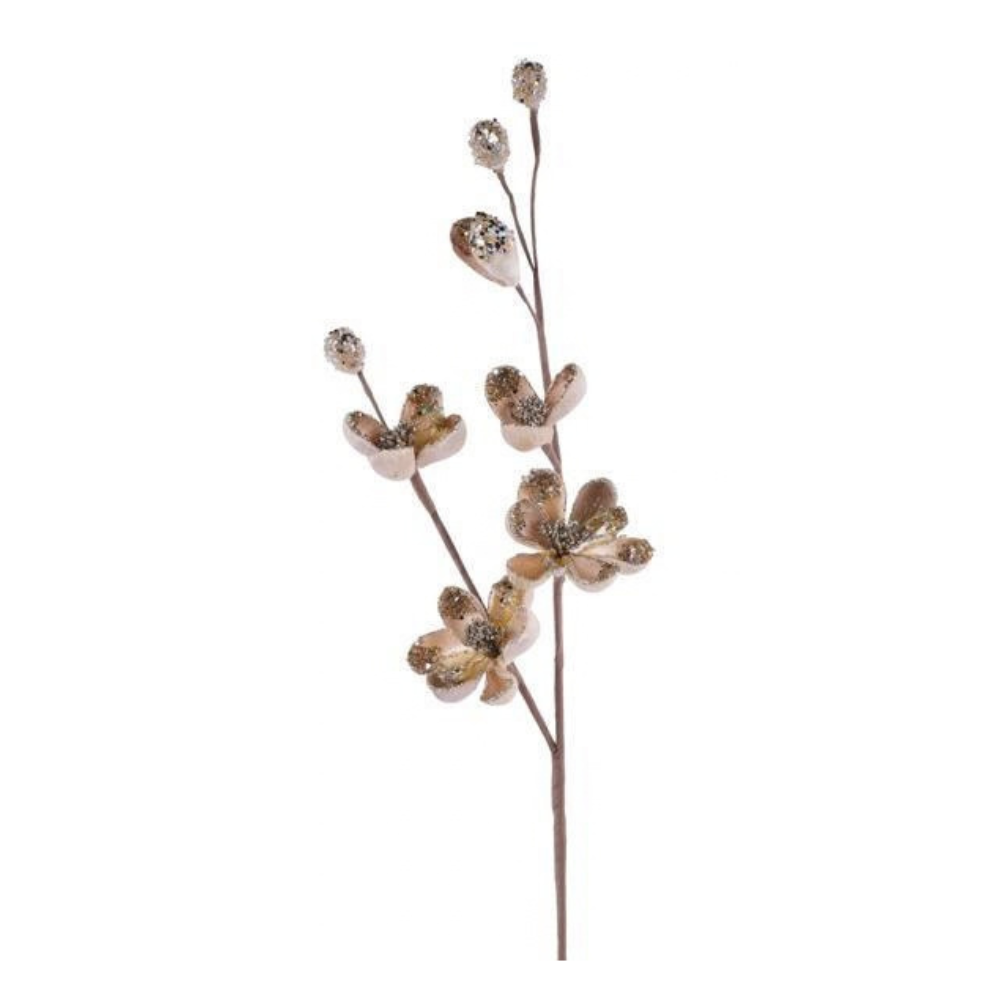 Mocha Magnolia Blossom Tree Stem  - Set of 6
