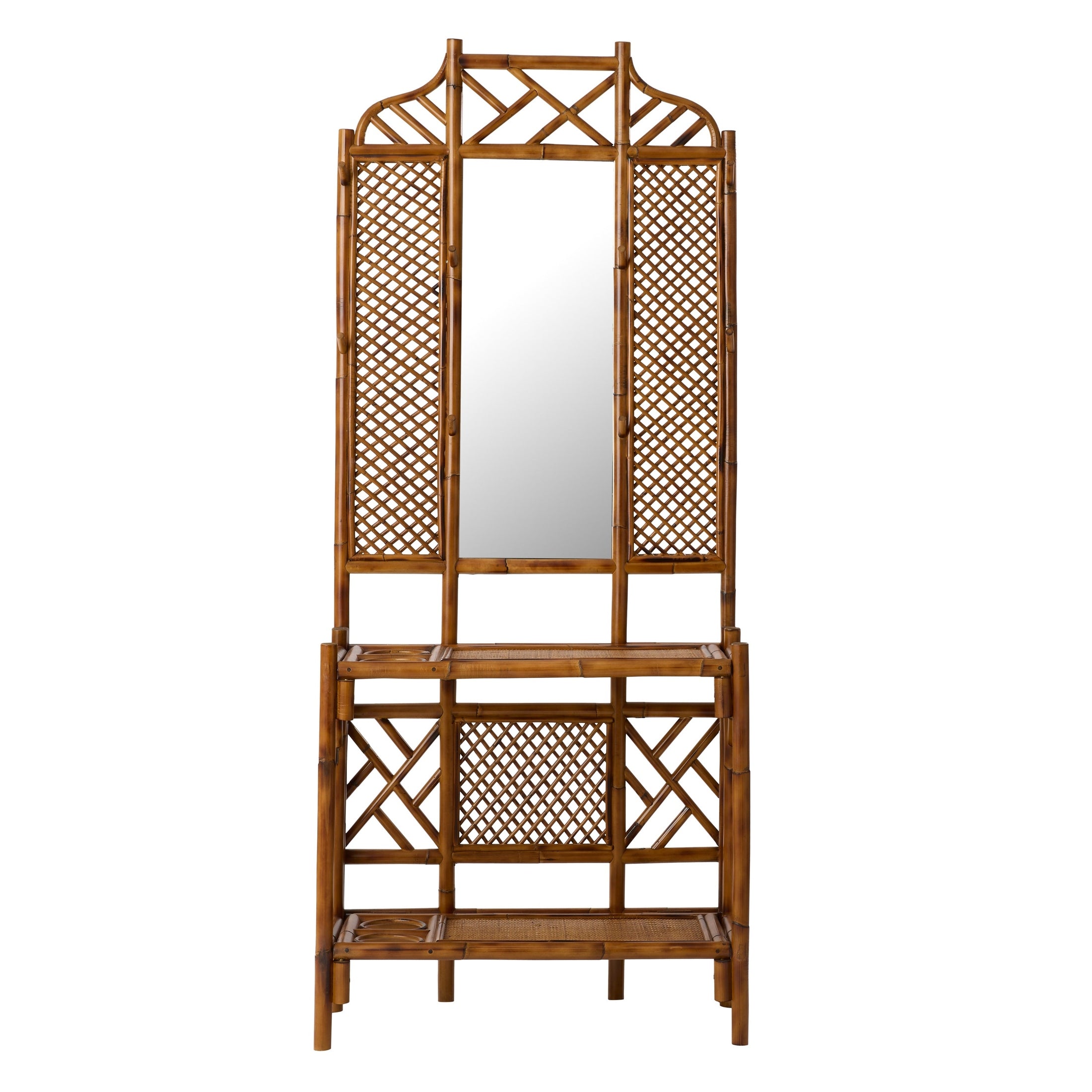 Antique Rattan Hall Tree