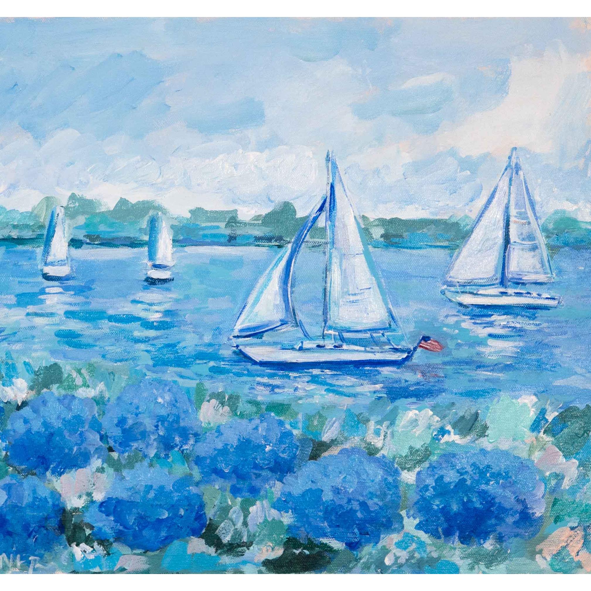 No Crying on the Yacht Original Framed Painting