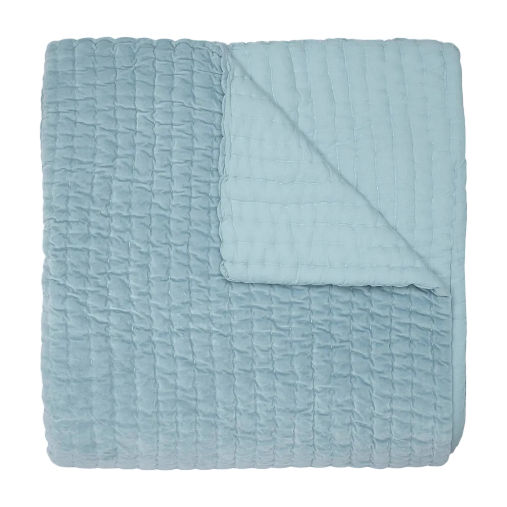 Velvet Light Indigo Coverlet & Shams by John Robshaw