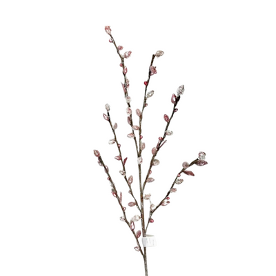 Pink Pussy Willow Tree Stem - Set of 6