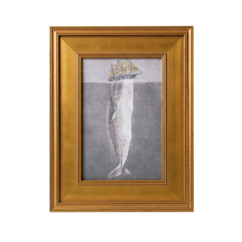 Antique Whale Framed Art - B