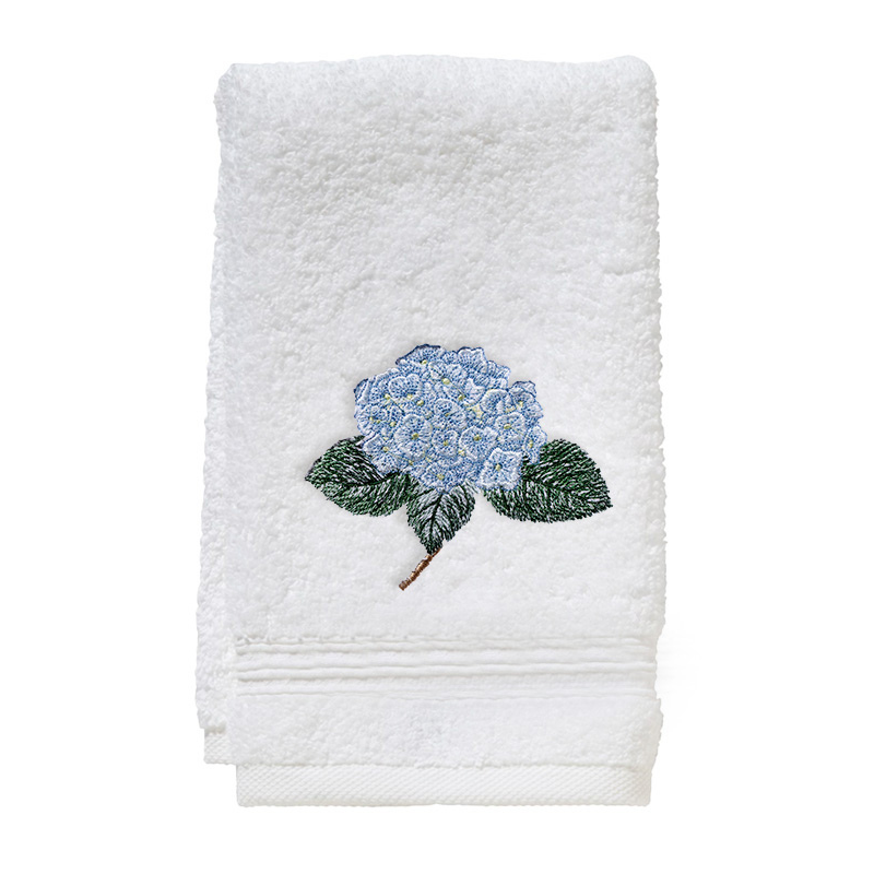 Embroidered Hydrangea Terry Guest Towel