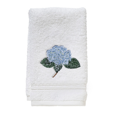 Embroidered Hydrangea Plush Terry Guest Towel