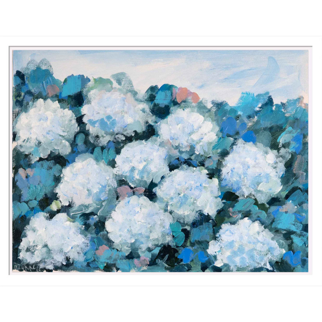 Annabelle Hydrangeas Garden Original Framed Painting – Cailini Coastal