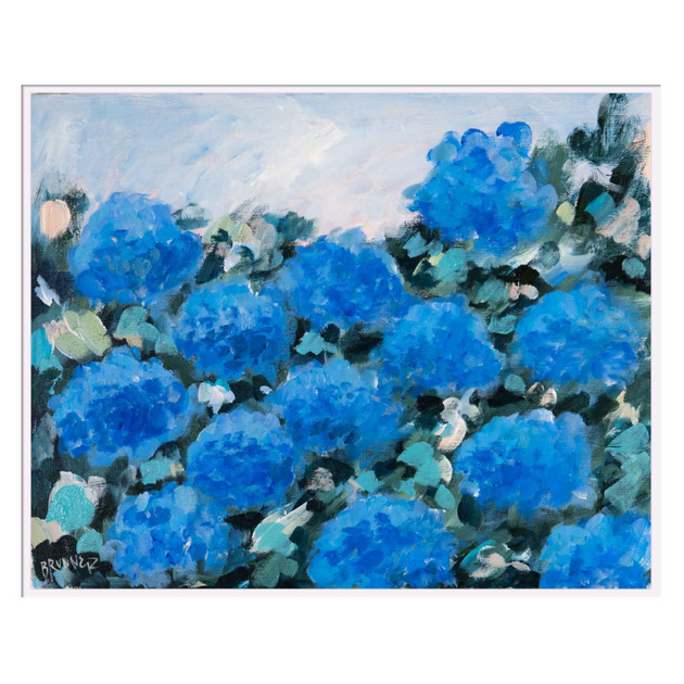 Ultramarine Blooms Original Framed Painting – Cailini Coastal