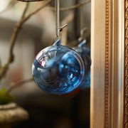 Navy Glass Bubble Ornament - Set of 3