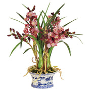 Orchid in Chinoiserie Planter Faux Arrangement