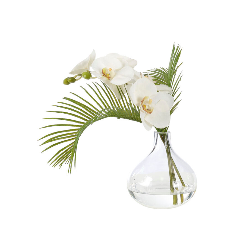 Orchid and Sago Palm Faux Arrangement by Cailini Coastal