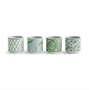 Sea Green Chinoiserie Petite Planters - Set of 4