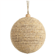 Wood Beaded Ball Ornament - Set of 3