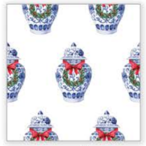 Ginger Jar with Wreath Gift Wrap