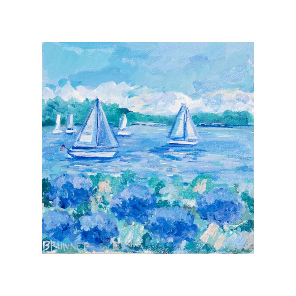 Serene Sails Original Framed Painting