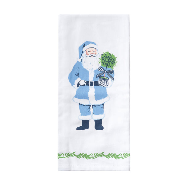 Blue Santa Tea Towel